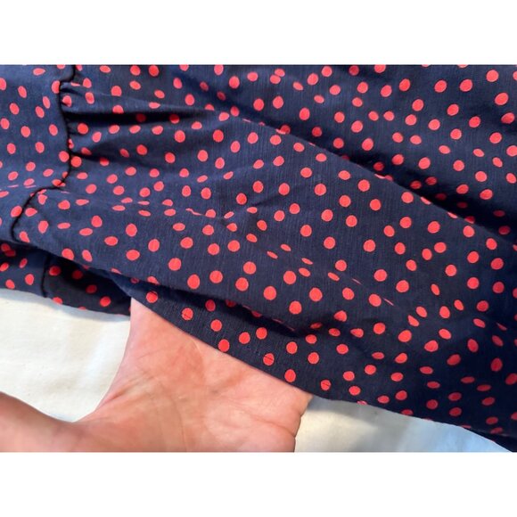 Joules Navy and Pink Polka Dot Dress - Picture 3 of 6